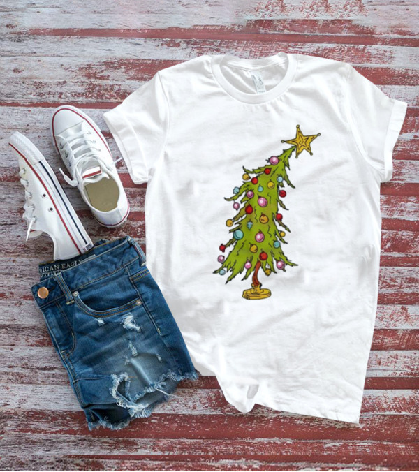 Whimsical Whoville Christmas Tree With Colorful Ornaments And Star Topper T-Shirt