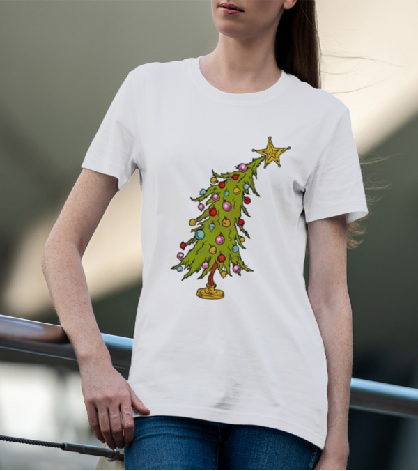 Whimsical Whoville Christmas Tree With Colorful Ornaments And Star Topper T-Shirt