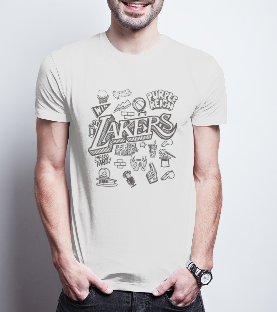 Mitchell And Ness Los Angeles Lakers Win Purple Reign Lakers Family T-Shirt