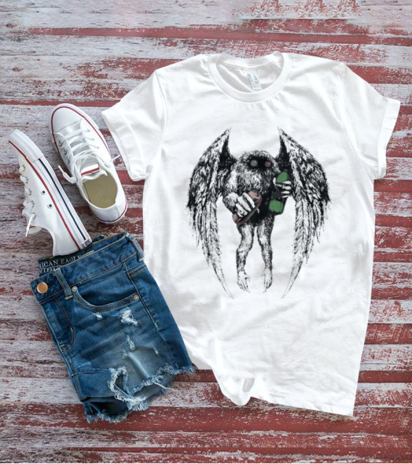 The Appalachian Guardian Llama Monster Holding Skateboard And Green Bottle T-Shirt