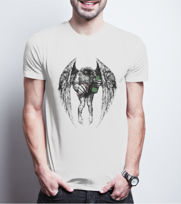 The Appalachian Guardian Llama Monster Holding Skateboard And Green Bottle T-Shirt