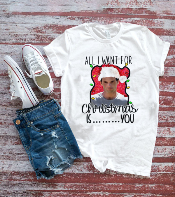 Joe Goldberg Santa Hat All I Want For Christmas Is You Christmas Lights T-Shirt