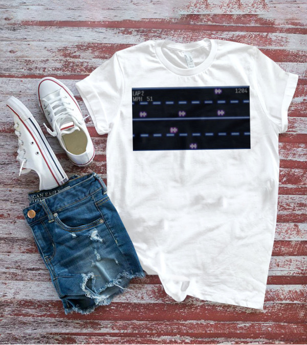 Midnight Motorist Game Lap 2 Mph 51 Score 1204 Retro Racing Pixels T-Shirt