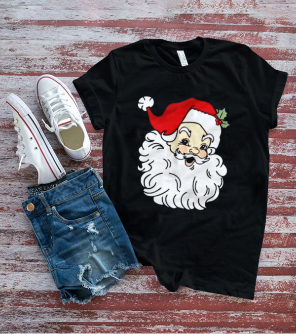 Retro Santa Christmas Holly Jolly Icon 3 4 T-Shirt