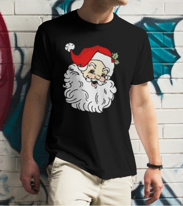 Retro Santa Christmas Holly Jolly Icon 3 4 T-Shirt