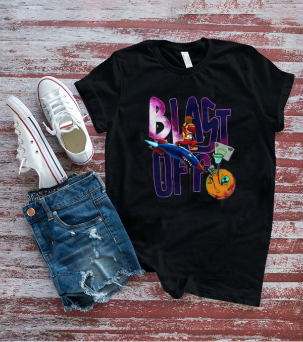 Blast Off Basketball Rocket Dunk Sports Fan T-Shirt