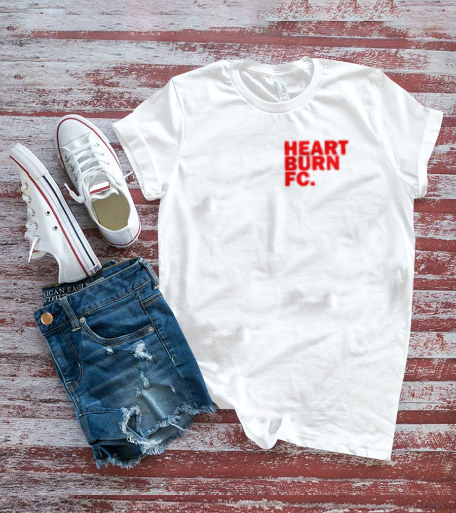 Redmancdesigns Heartburn FC Bold Red Text Minimalist T-Shirt