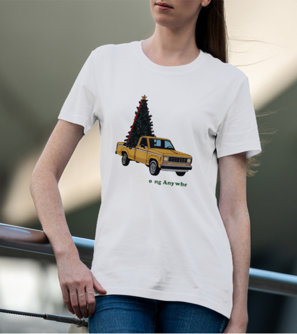 Yellow Truck With Christmas Tree Going Anywhere T-Shirt