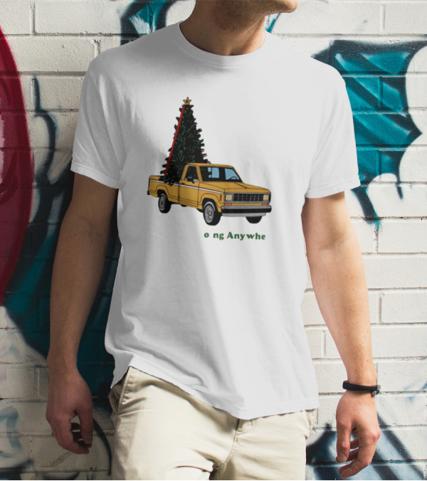Yellow Truck With Christmas Tree Going Anywhere T-Shirt