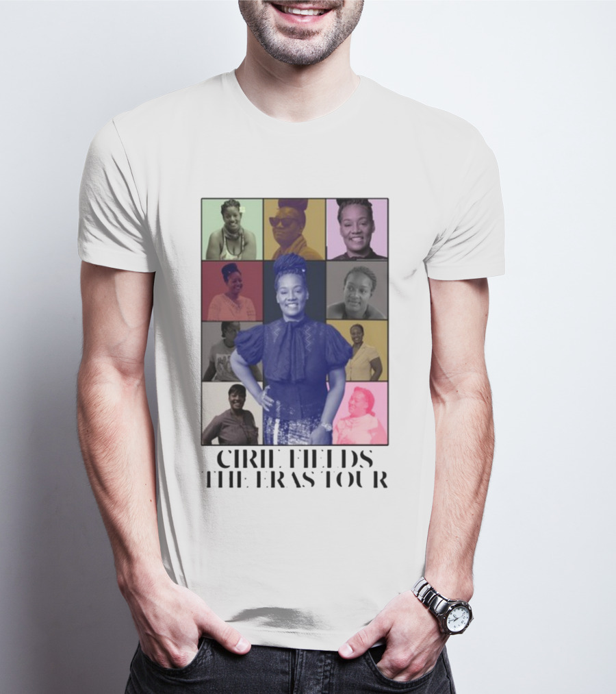 Cirie Fields The Eras Tour Multicolor Portrait Collage T-Shirt