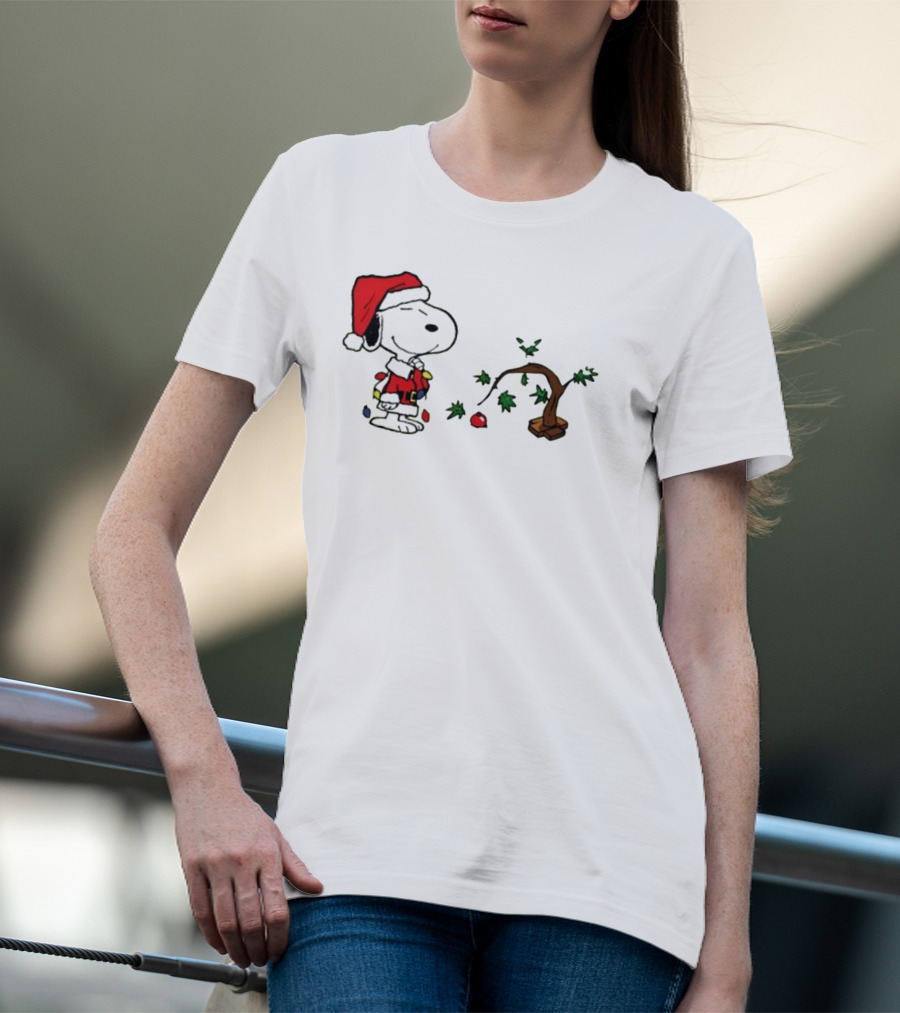 Snoopy Santa Christmas Tree Merry Christmas T-Shirt
