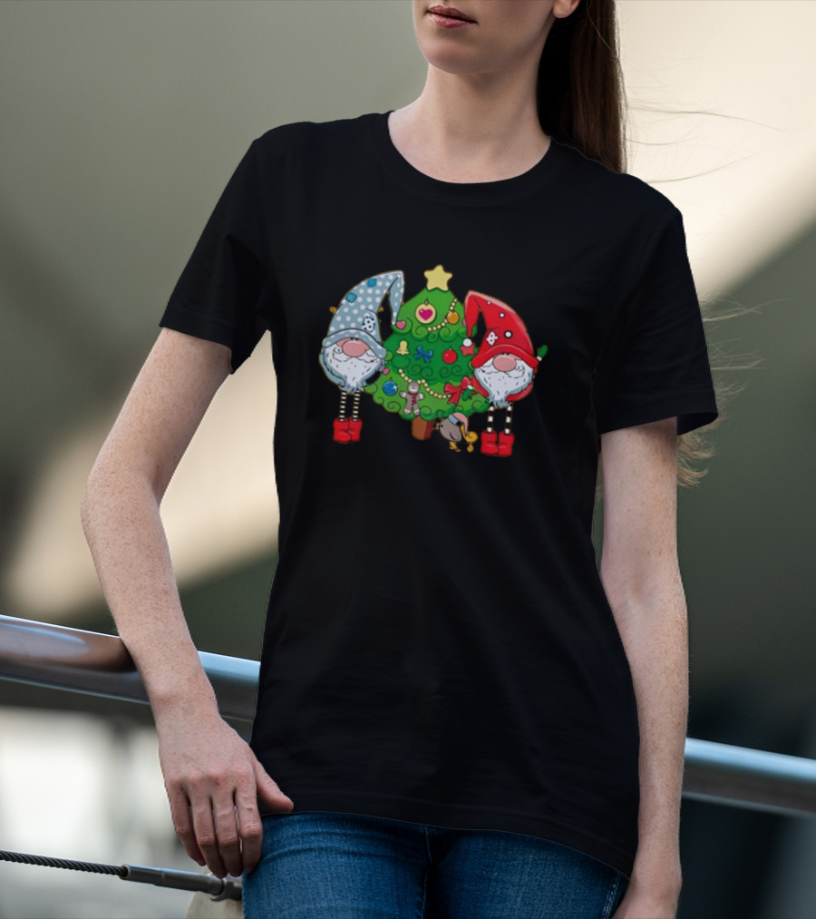 Christmas Gnomes With Festive Tree Ornaments T-Shirt