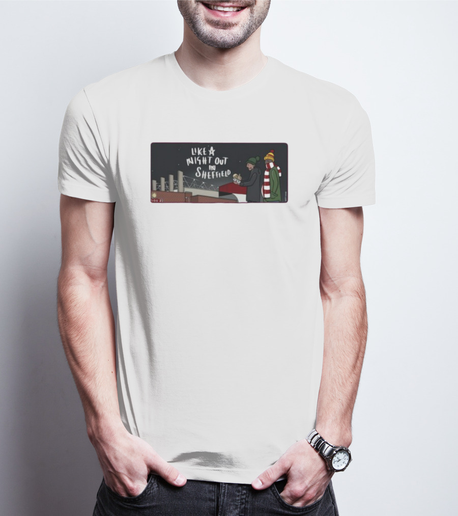 Like A Night Out In Sheffield Football Fans In Winter Gear At Stadium T-Shirt