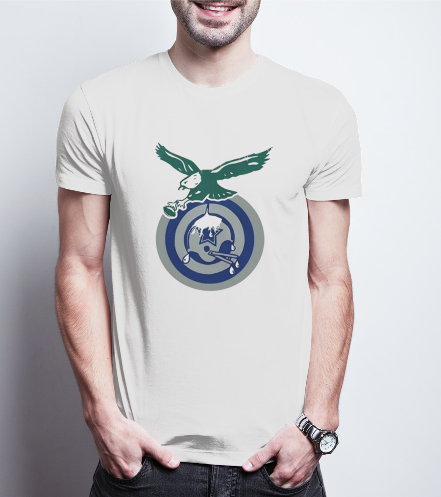 Philadelphia Eagles Bird Dropping Football On Dallas Cowboys Star T-Shirt
