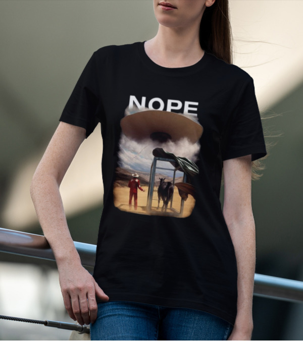 NOPE The Star Lasso Experience With UFO Above Cow And Cowboy T-Shirt
