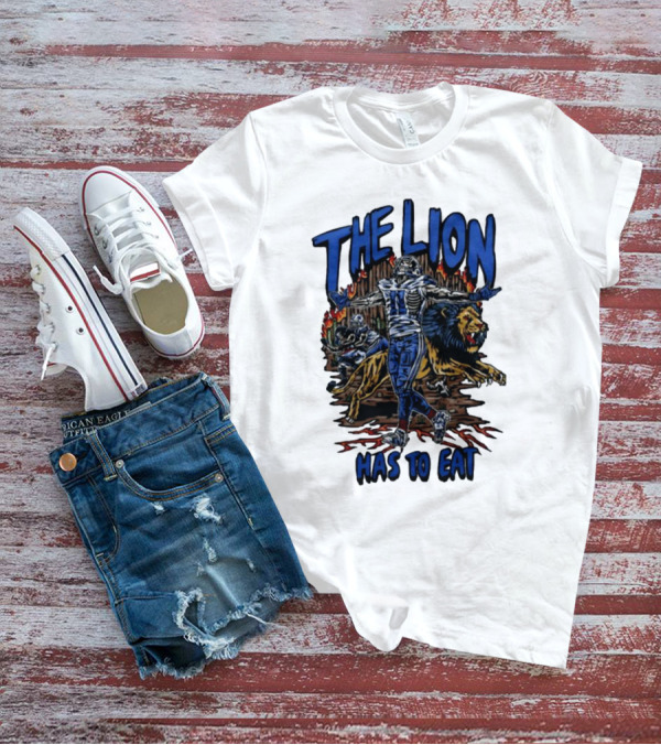The Lion Has To Eat Retros Themed Football Warrior T-Shirt