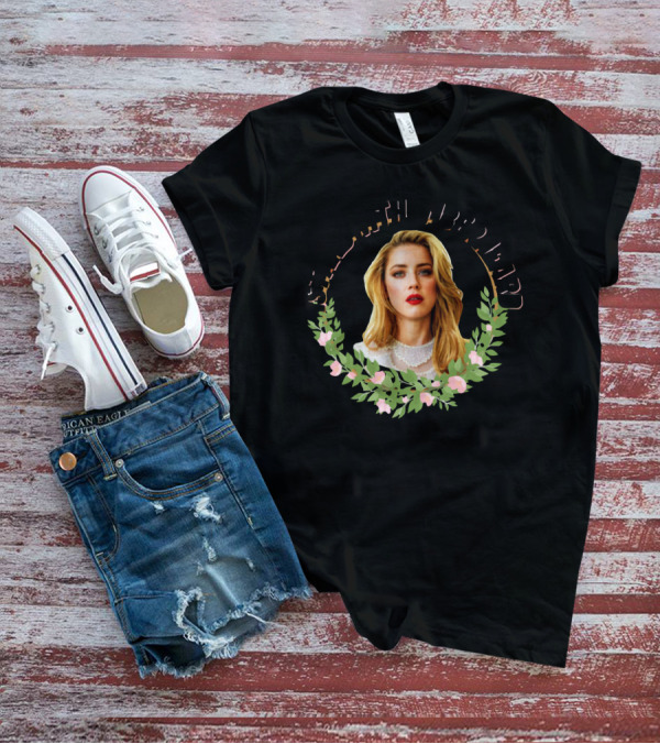 Chateau Bunny I Stand With Amber Heard Floral Wreath T-Shirt