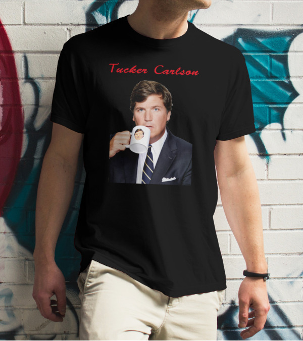 Tucker Carlson Drinking From A Personalized Mug T-Shirt