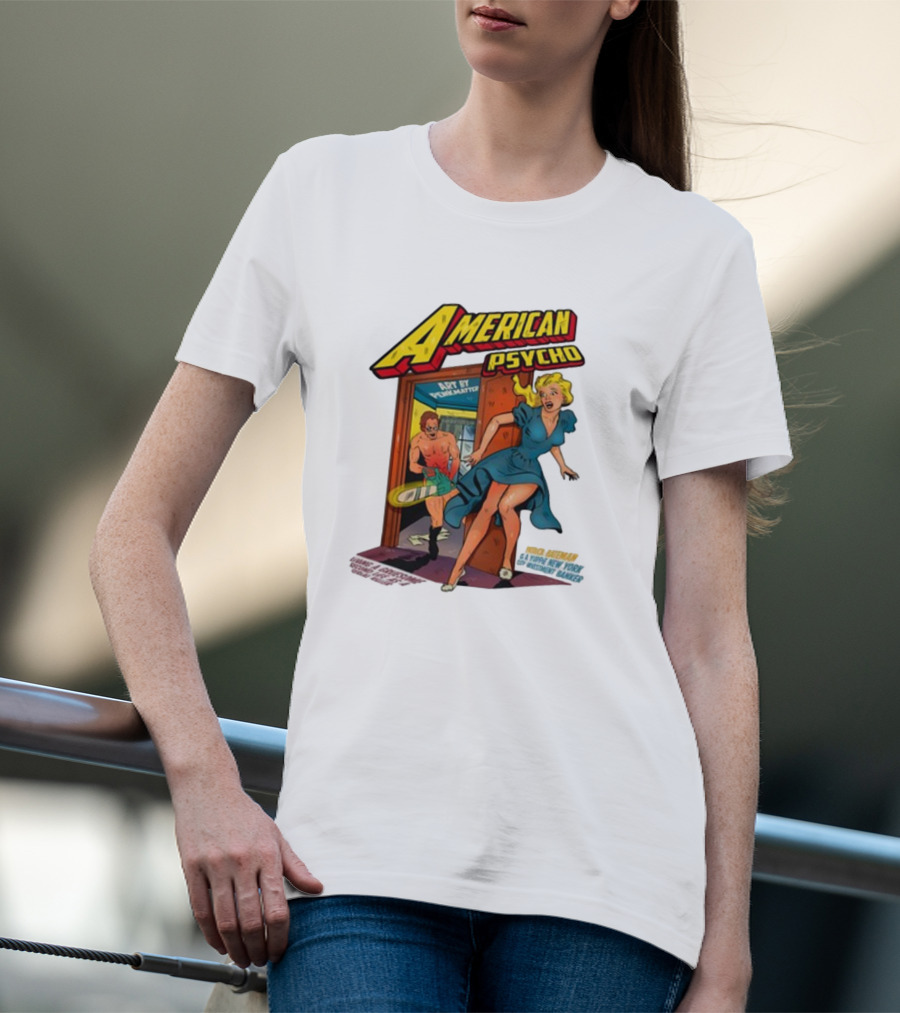 American Psycho Comic Style Chase Vintage T-Shirt