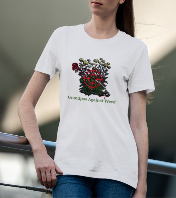 Grandpas Against Weed Targeting Dandelions With String Trimmer T-Shirt