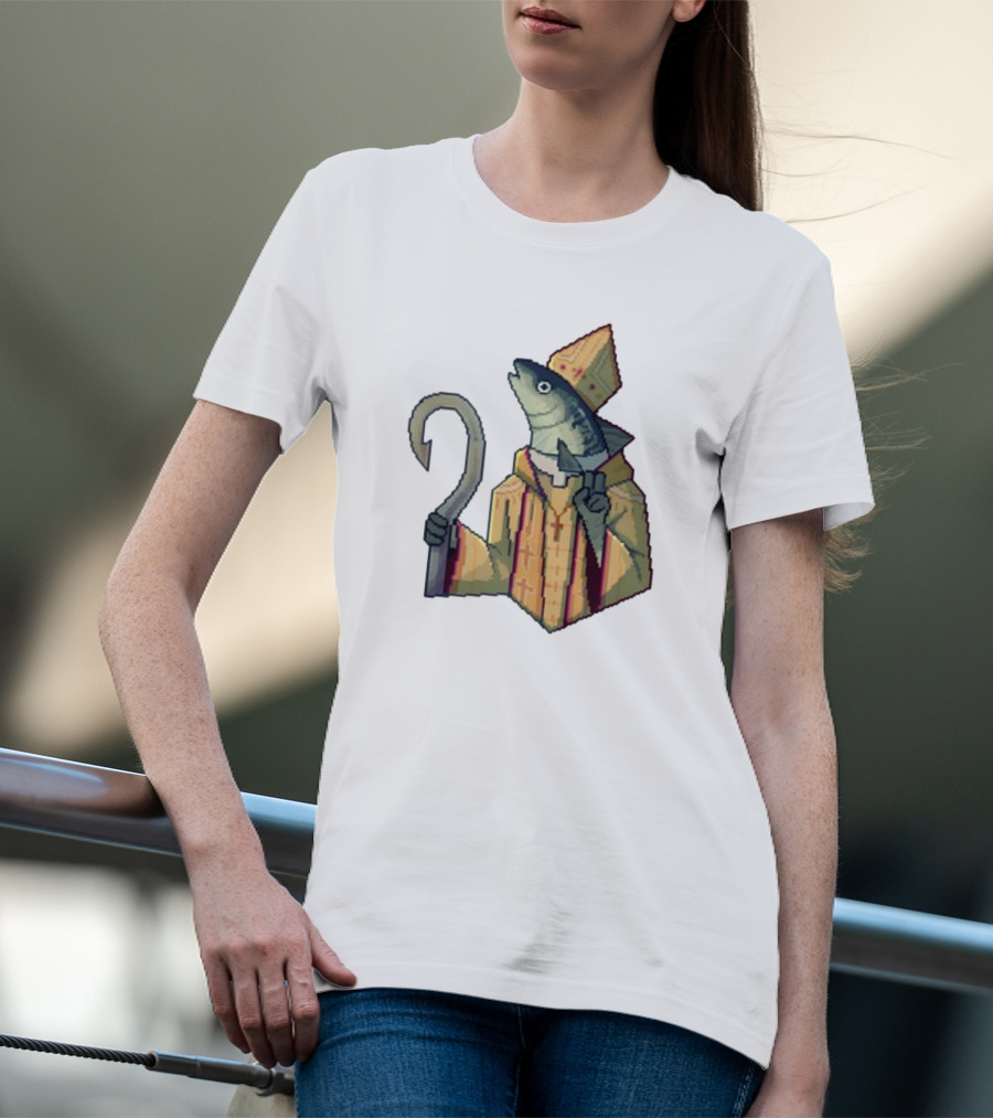 May Could Be With You Holy Mackerel Fish Bishop Pixel T-Shirt