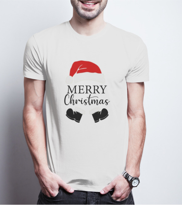 Merry Christmas Santa Hat And Boots Svg T-Shirt