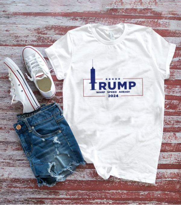 Right Wing Dad Trump Warp Speed Ahead 2024 Injection Syringe Icon Stars T-Shirt