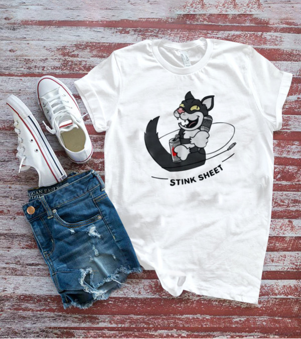 Podcast Psy Op Division Cat With Microphone And Spray Can Stink Sheet T-Shirt