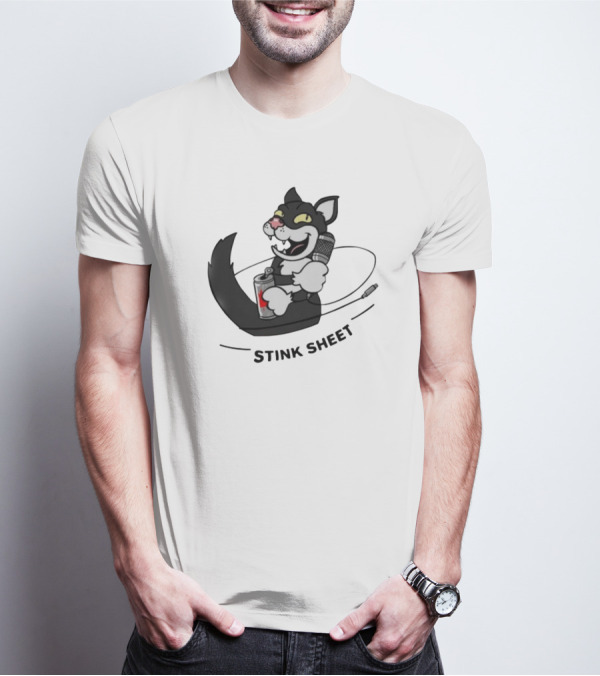 Podcast Psy Op Division Cat With Microphone And Spray Can Stink Sheet T-Shirt