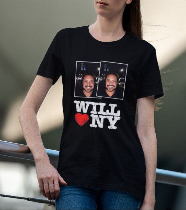 WILL ❤️ NY Two Smiling Faces Night Cityscape T-Shirt