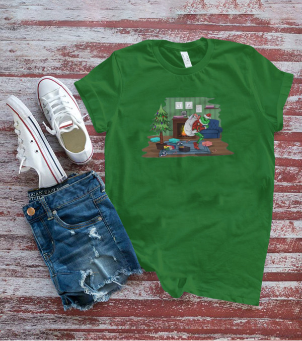 How The Grinch Stole Sneakers Stealing Colorful Boxes By Christmas Tree T-Shirt