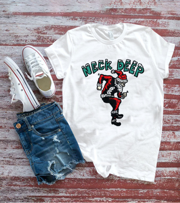 Neck Deep Santa Dancing Green Letters T-Shirt