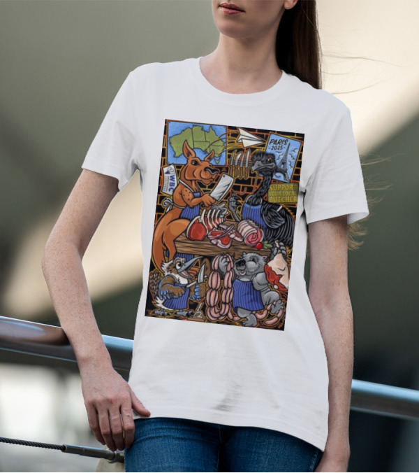 Sigh13 Paris 2025 Support Your Local Butcher WBC Wildlife Butcher Crew T-Shirt