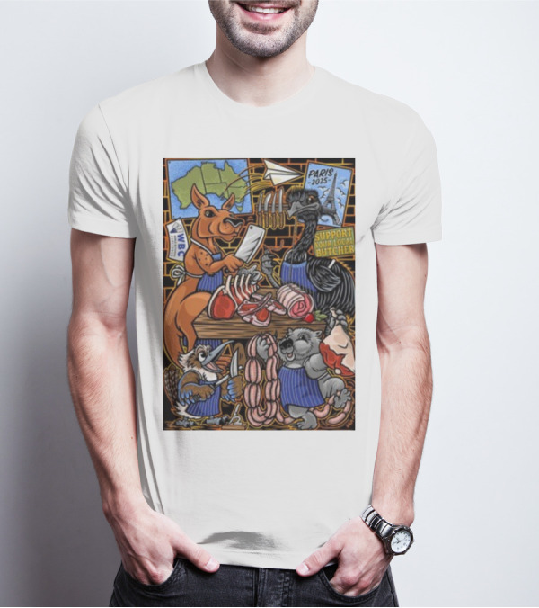 Sigh13 Paris 2025 Support Your Local Butcher WBC Wildlife Butcher Crew T-Shirt