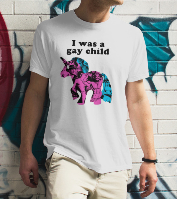 AndrewSylvesr Adrianandshane I Was A Gay Child Unicorn Collage T-Shirt