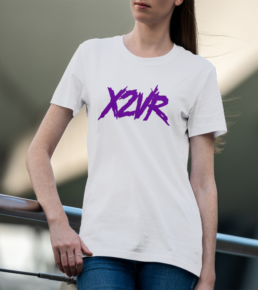 X2vr Grunge Purple Distressed Brushstroke T-Shirt