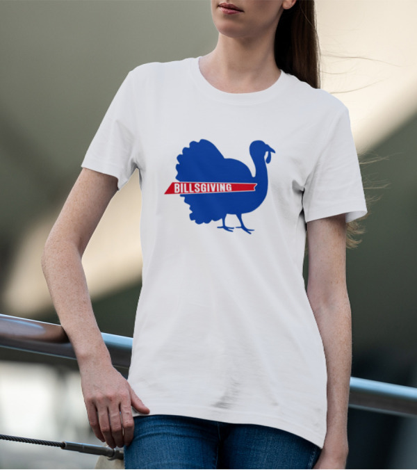 Billsgiving Turkey With Blue And Red T-Shirt