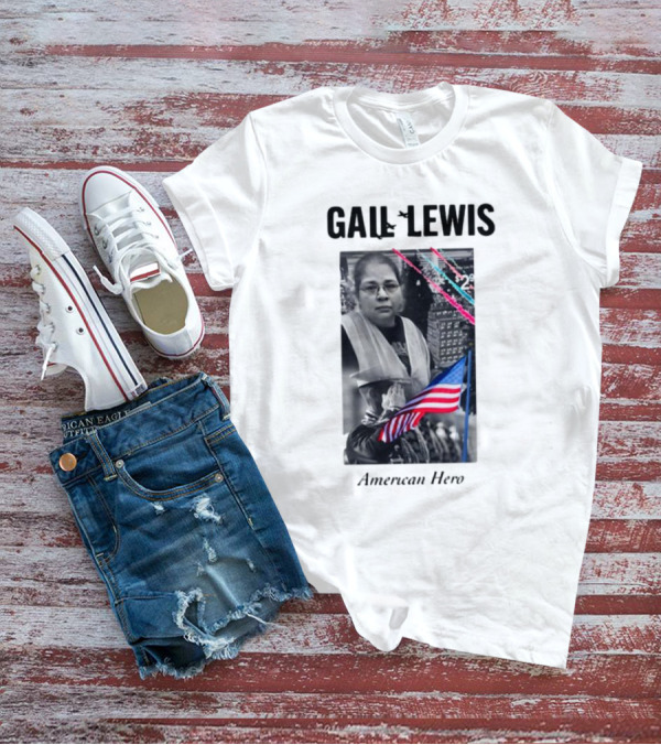 Gail Lewis American Hero Holding Flag Patriotic T-Shirt