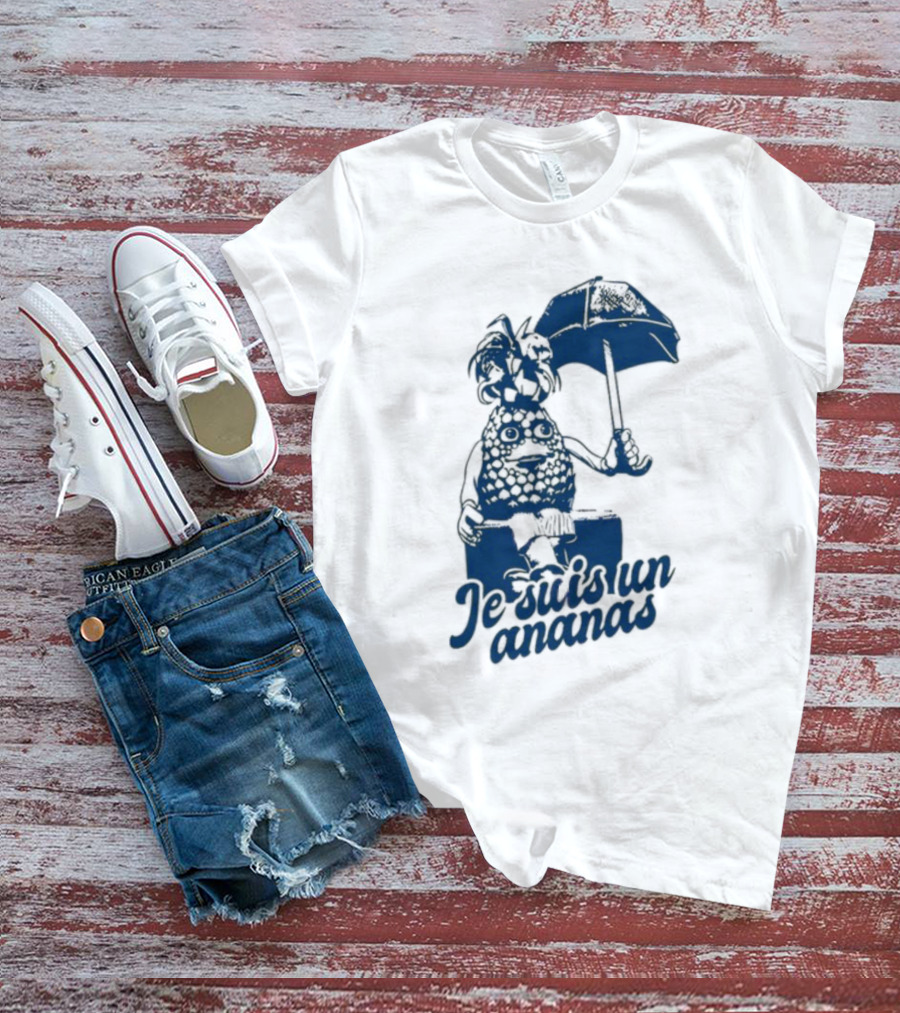 Retrokid Je Suis Un Ananas Pineapple Character With Umbrella T-Shirt