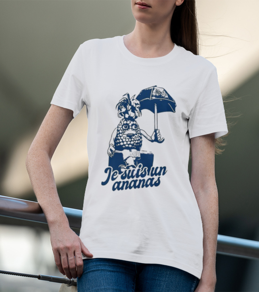 Retrokid Je Suis Un Ananas Pineapple Character With Umbrella T-Shirt