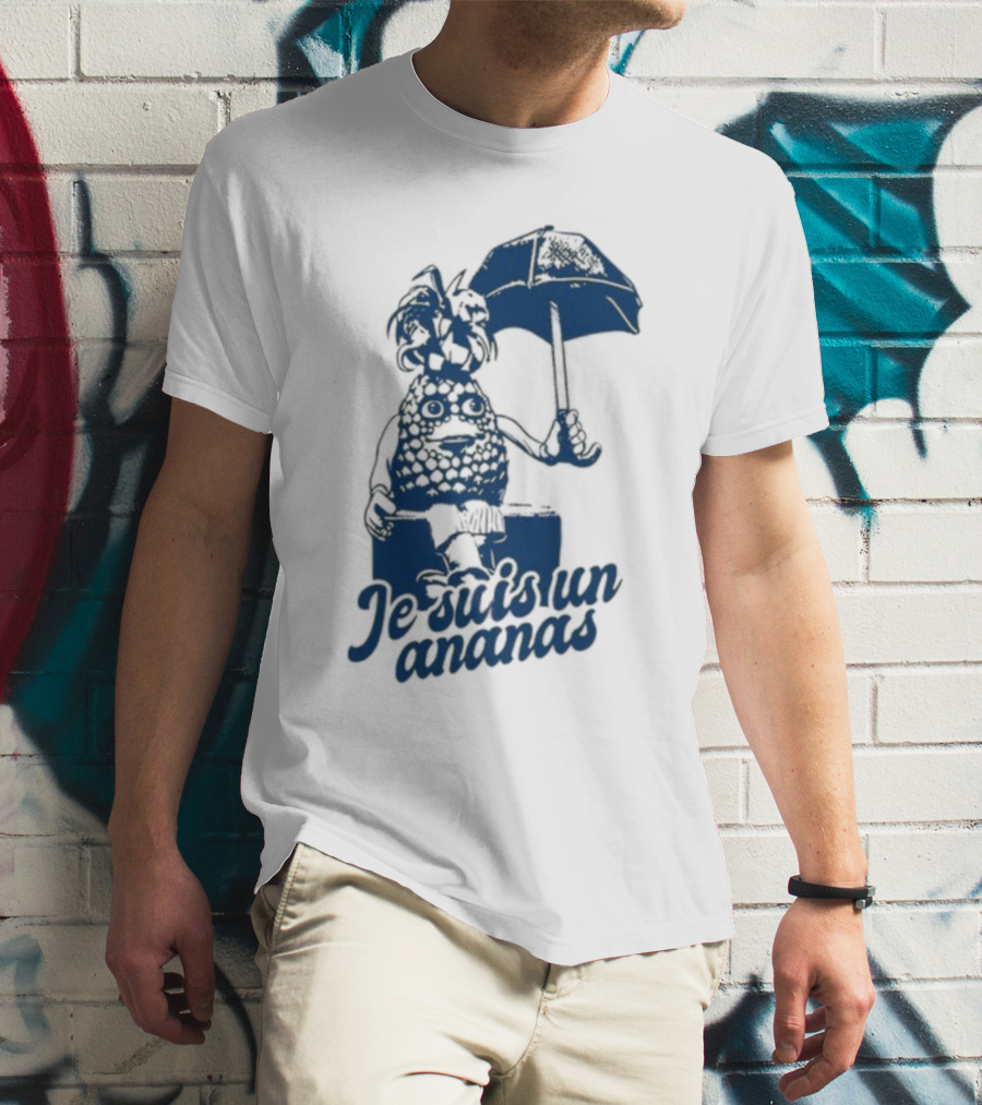 Retrokid Je Suis Un Ananas Pineapple Character With Umbrella T-Shirt