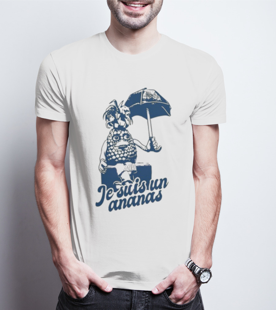 Retrokid Je Suis Un Ananas Pineapple Character With Umbrella T-Shirt
