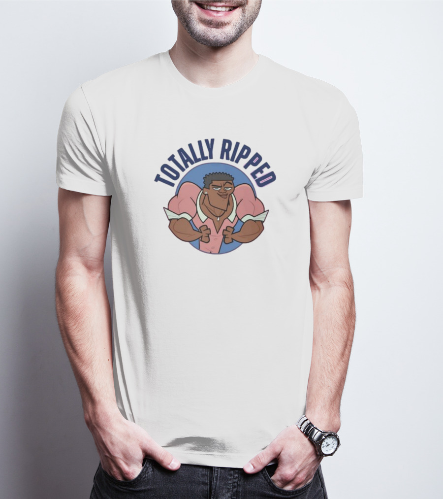 Totally Ripped Cartoon Character Flexing Muscles T-Shirt