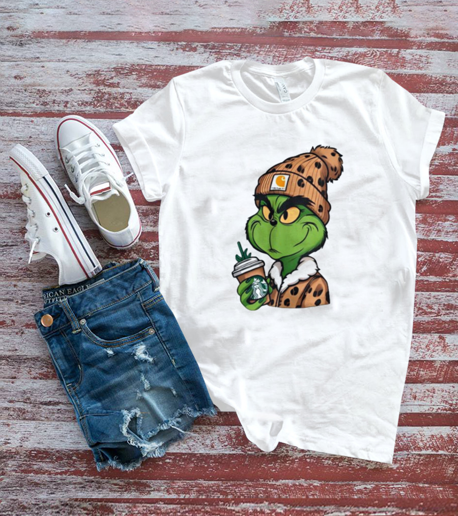 The Grinch Carhartt Beanie Starbucks Christmas T-Shirt