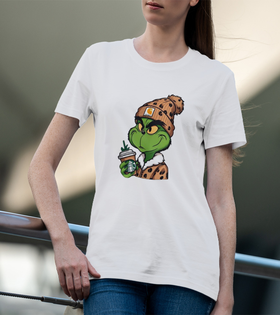 The Grinch Carhartt Beanie Starbucks Christmas T-Shirt