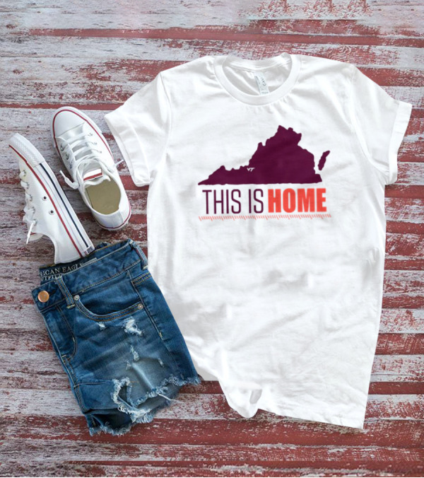 Virginia Tech Football Win This Is Home Virginia Outline T-Shirt