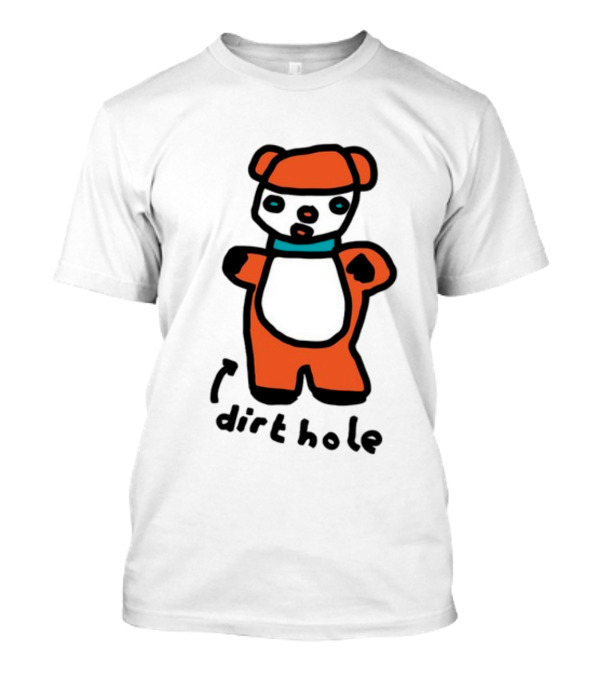 Dirthole Bear Illustration With Orange Outfit And Black Hat T-Shirt