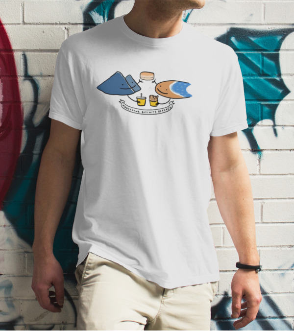 Mountains Biscuits Beaches Cute Food And Nature Image T-Shirt