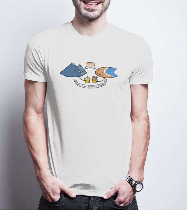 Mountains Biscuits Beaches Cute Food And Nature Image T-Shirt