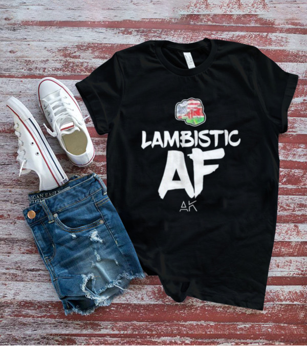 Lambistic AF American Kenyan Flag Map T-Shirt